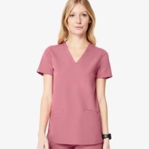 Figs Mauve Casma Three Pocket Scrub Top Technical